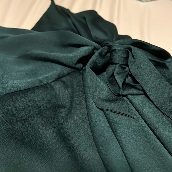 Shona Joy Luxe Tie Front Dress -Emerald - Picture 5 of 6